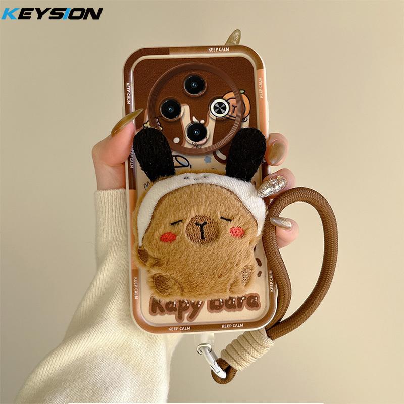 

KEYSION Милый 3D мультяшный плюшевый чехол для Infinix Spark 30C со шнурком Мягкий силиконовый противоударный чехол для телефона Infinix Spark 30C for Spark 30C