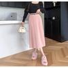 Women's High-Waist A-Line Pleated Knit Midi Skirt - Autumn/Winter 2025 Collection
