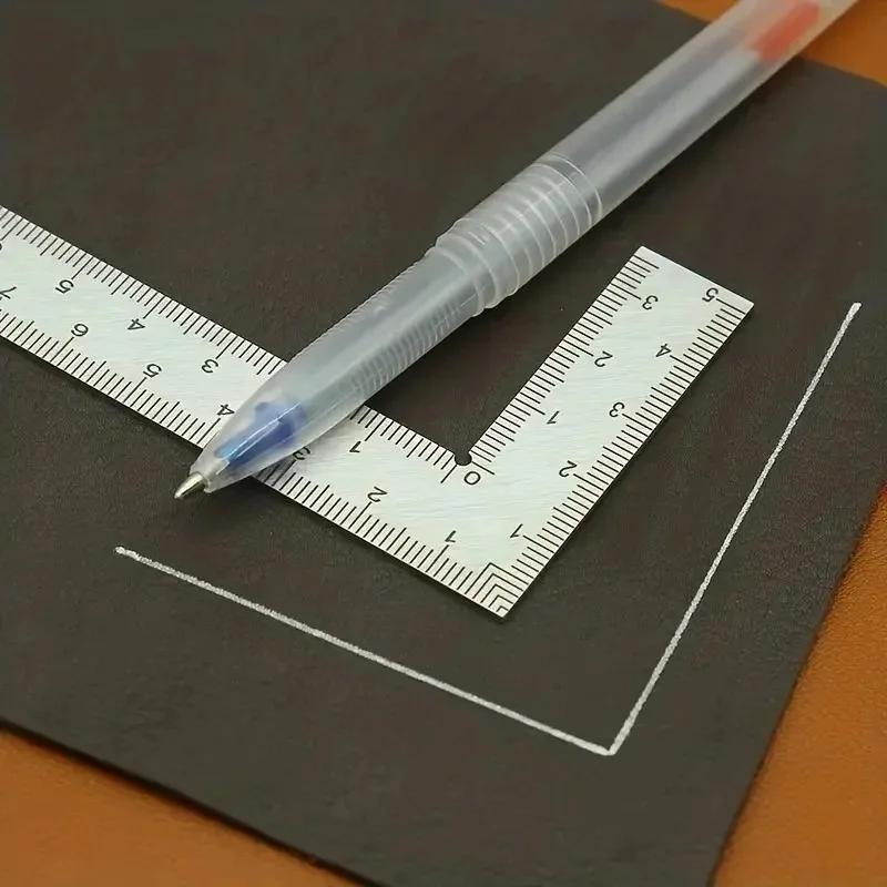 Mini Square Stainless Steel L-shaped Double Sided High Precision Scale Multifunctional Thickened Corner Ruler For Leather Design
