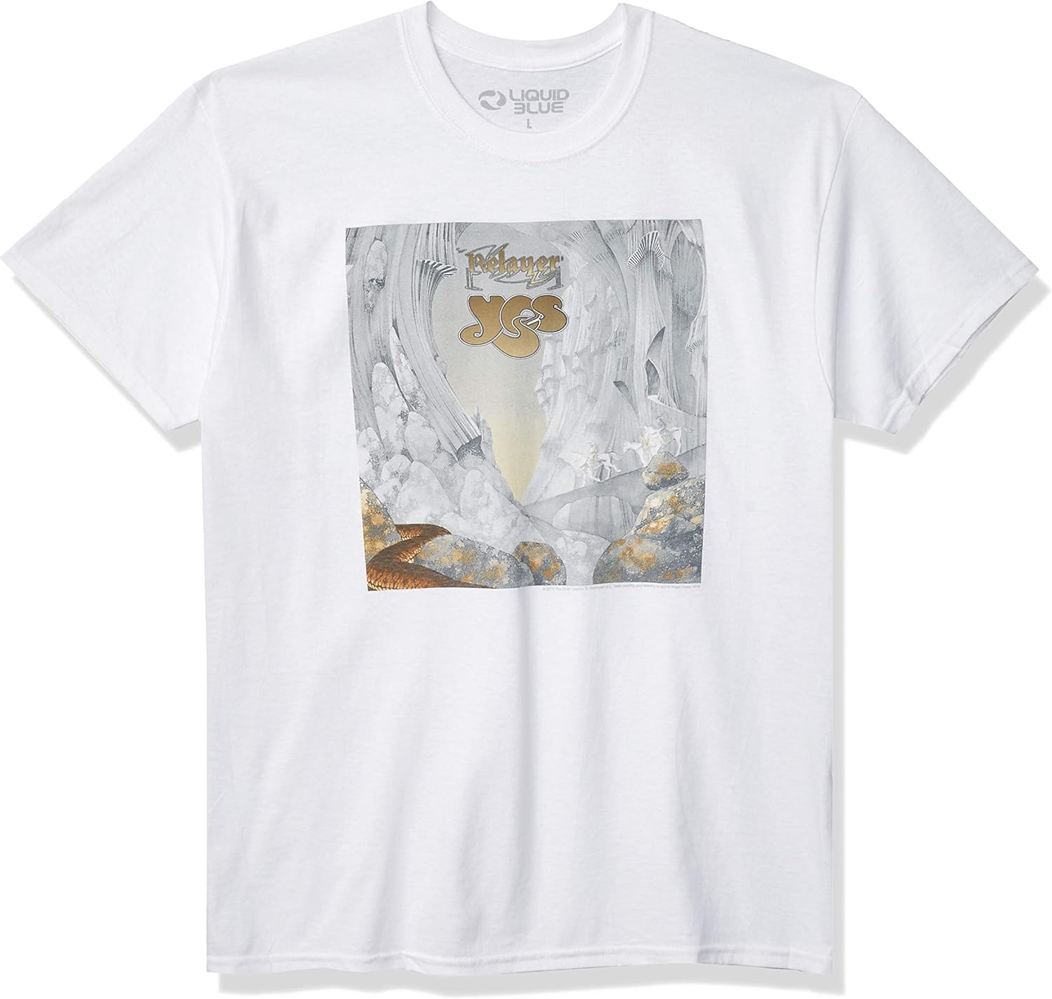 Liquid Blue Unisex Adult Yes Relayer Album Cover Art T-Shirt S разноцветный