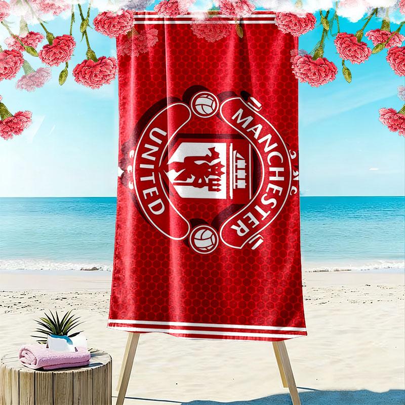 Toalla de Playa Estampada Man United, Toalla Grande Suave de Secado Rápido para Playa, Camping, Natación