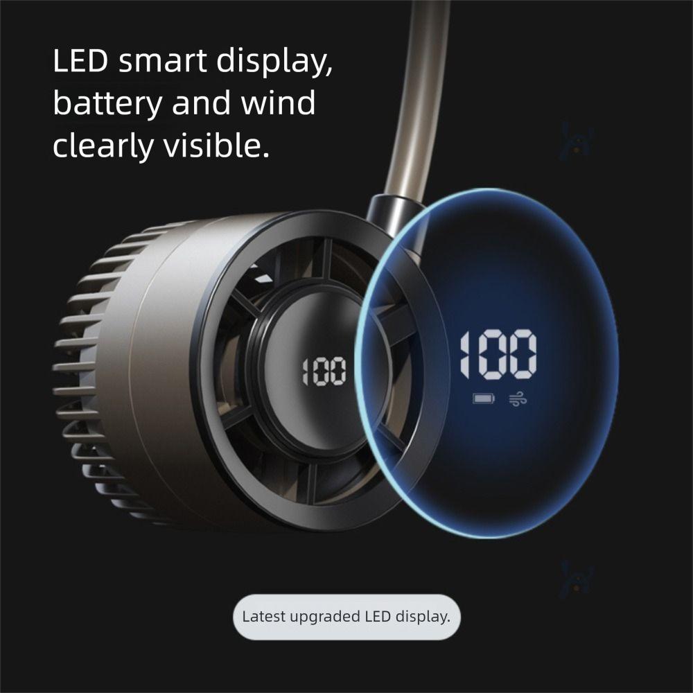 360° Bendable Hanging Neck Fan 4 Speeds Adjustable Wearable Neckband Fan Neck Belt Cooler Gym