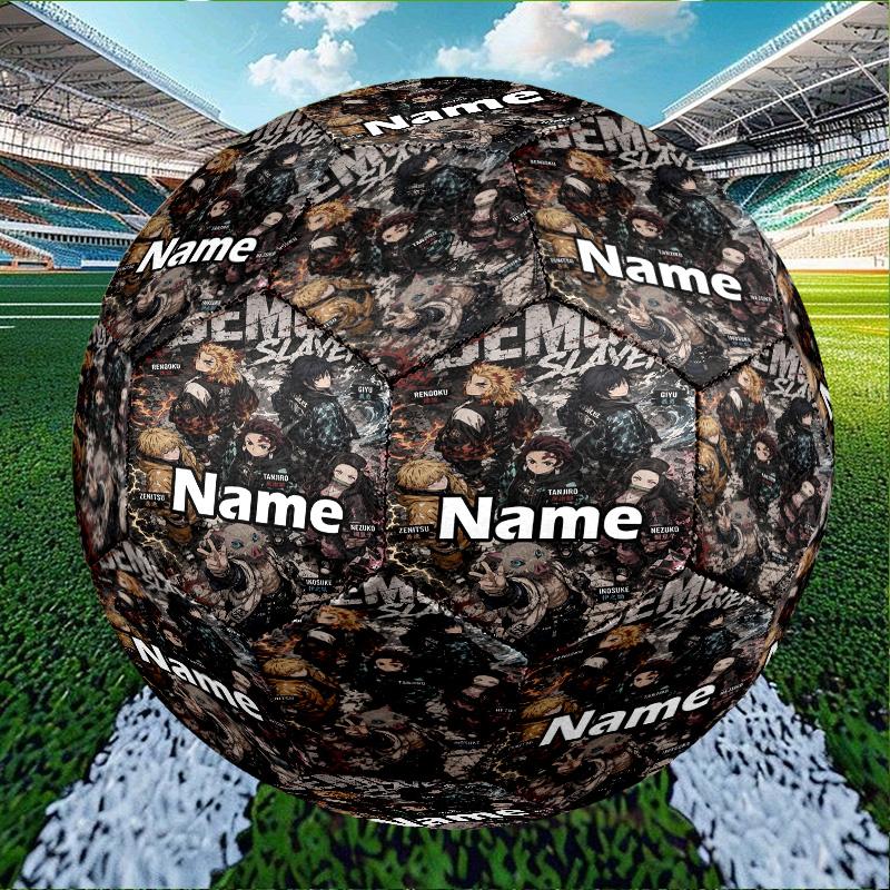 Custom Name Personalized Demon Slayer Print Size 5 Soccer Ball Training & Match Football, for Team, Kicking, Gift for Football