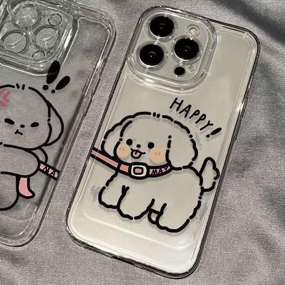 Couple Personality Dog Suitable for Apple 15/16promax Mobile Phone Case 12/11pro Transparent Xr/xs/78p Soft