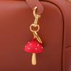 Keychain Mushroom Shape Fade-Resistant Alloy Keyring Backpack Key Holder Women Bags Cars Keys Decoration