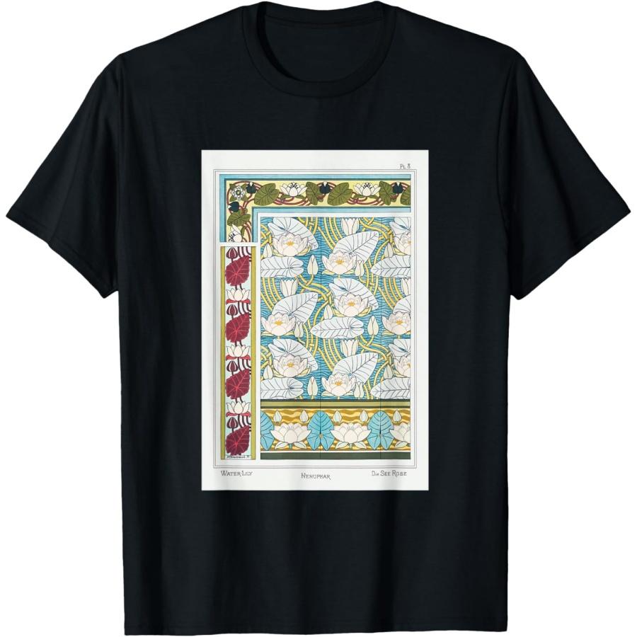 French Nouveau Art Water Lilies Plant Maurice Pillard T-Shirt S