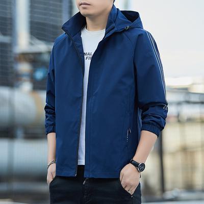 Spring and Autumn New Korean Version of Loose Casual Tooling Jacket Men's Trendy Brand Hooded Jacket Men's Clothing