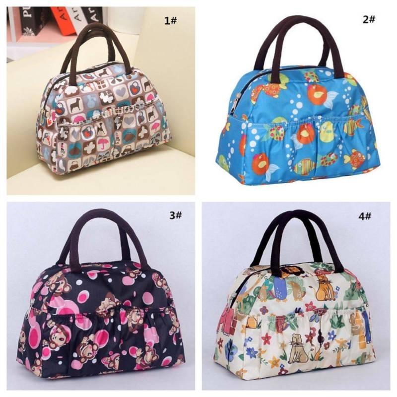 Fashionable Pvc Printed Handbag For Women Waterproof Lunch Bag With Soft Interior