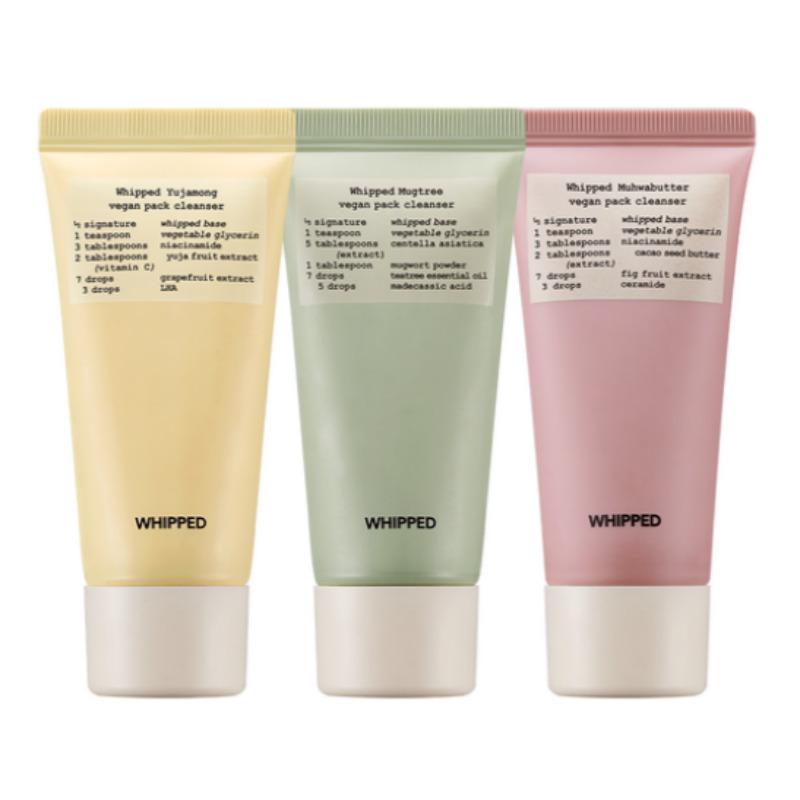 Whipped Vegan Pack Cleanser Gift Set 25 g × 3 (Mugtree + Muhwa Butter + Yujamong)