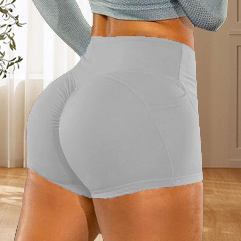 1 buc. Pantaloni scurți fitness șold elastic culoare solidă mulați yoga talie înaltă casual amestecuri fibre chimice sală de sport