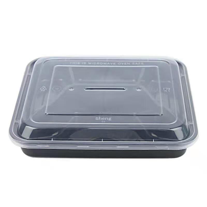 JingJingRS Disposable 2-Compartment Plastic Food Containers