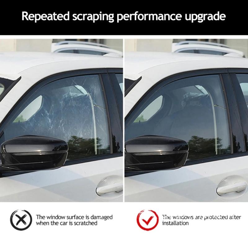 Car Window Sunshade Barrier Film Sun Protective Heat Blocking Transparent Privacy Shield PVC Material Easy Installation