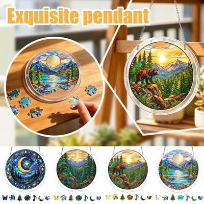 83 Piece Acrylic Suncatcher Window Hanging Panel 19cm Decorative Geometric Design Light Reflecting Art Piece for Indoor Use