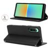 For Sony Xperia 10 IV 5G Case Stand Wallet Litchi Texture Leather Flip Phone Cover with Strap