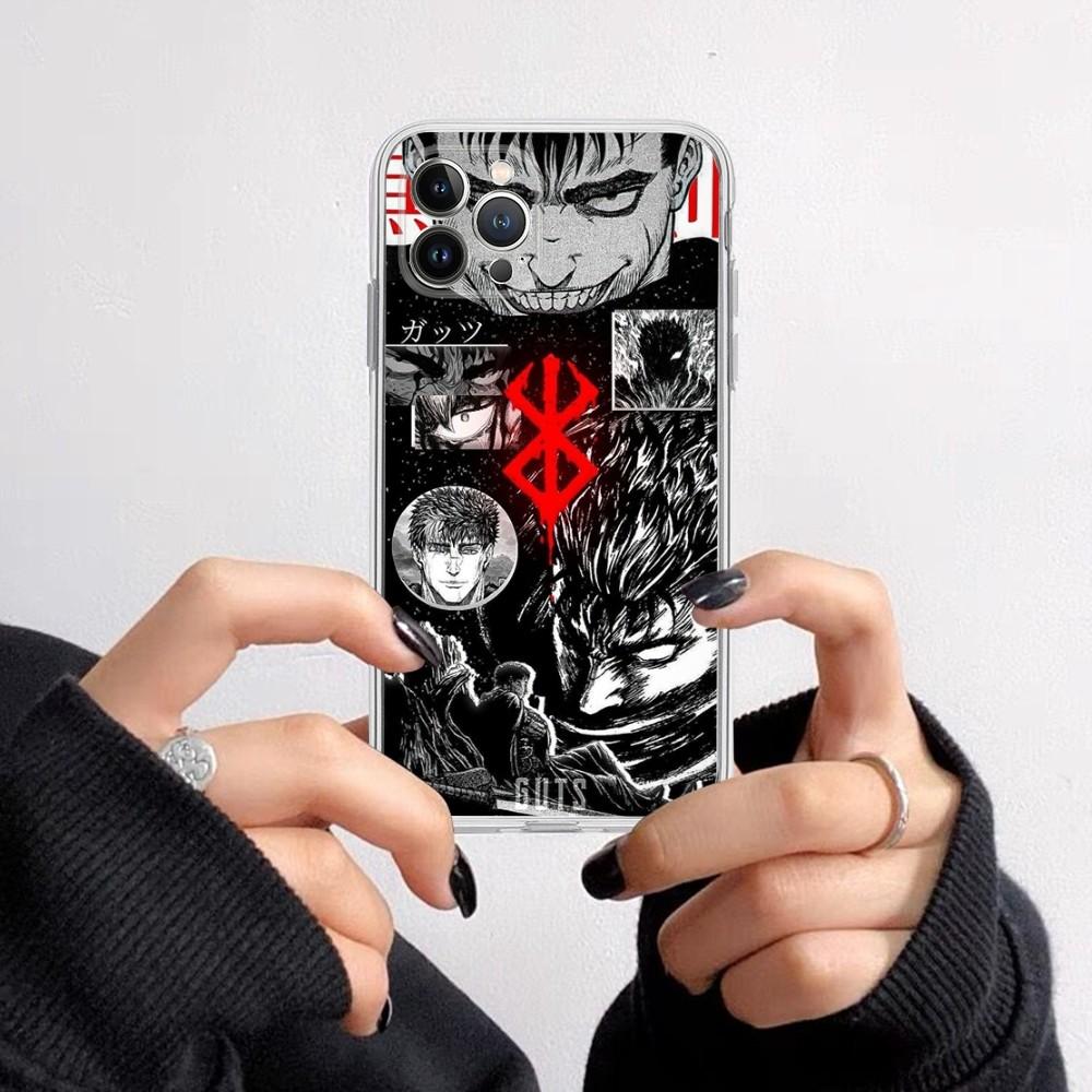 Berserk Comics Anime Phone Case For iPhone 15 14 11 12 13 Mini Pro XS Max Cover 6 7 8 Plus X XR SE 2020 Funda Shell