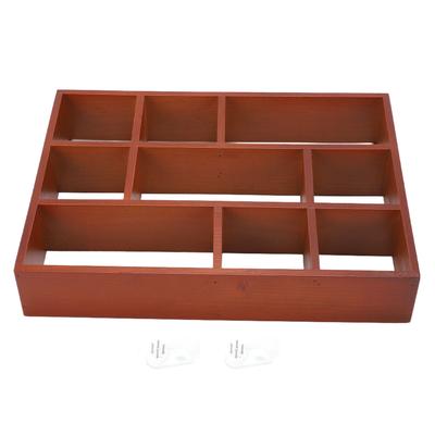 Holz Wand Schreibtisch Regal 9 Fächer Multifunktional Vintage Holz Wandregal Make-up Organizer