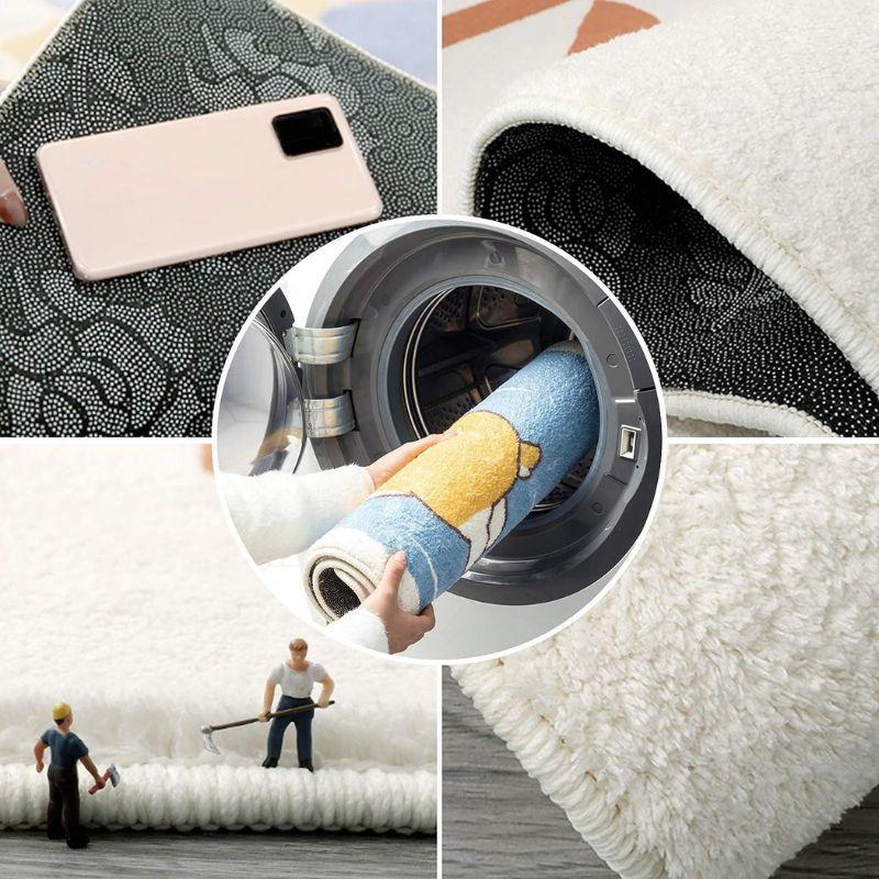 VIKAMA Fresh Flower Synthetic Cashmere Carpet Soft Absorbent Bathroom Floor Mat Shower Entrance Door Mat Bedroom Decor