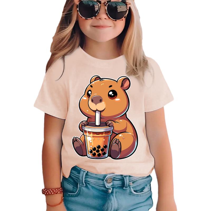 Summer Kpop Demon Saja Cartoon Print Kids T-Shirt Fashion Style Cotton Boys Girls Short Sleeve Tee Casual Kid Clothes Streetwear