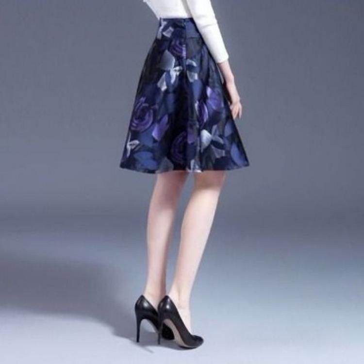 Spring Summer Floral Print Short Skirt High Waist A Line Skirt Women Fashion Casual Skirt