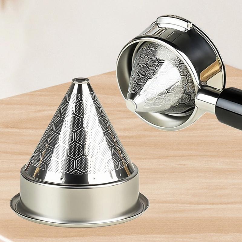 Portable Pourover Coffee Filter Funnel with Double Layer Screen for Travel Office Home Use Stable Base Prevent Spill