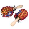 2Pcs Tambourine Sand Hammer Shakers Bead Net Hand Percussion Musical Instrument for Party Games