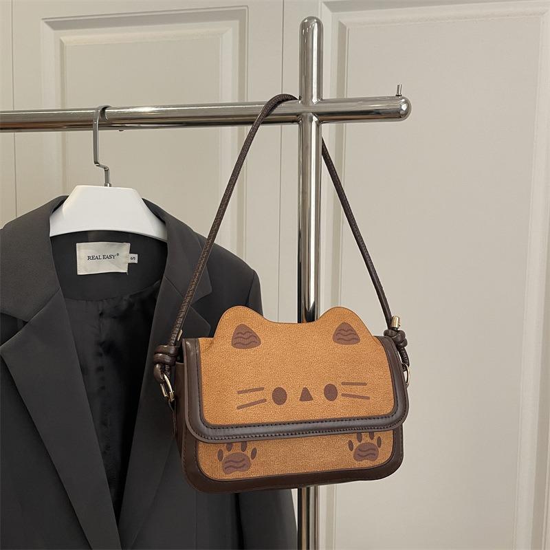 Cute toast cat tote bag women's 2 new trendy autumn fashion cartoon funny shoulder messenger bag