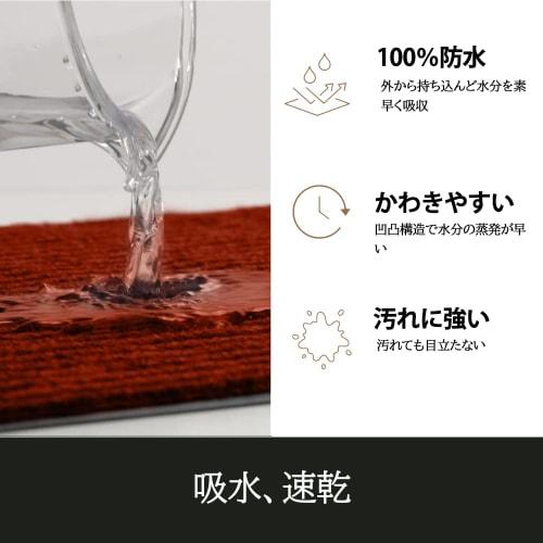 CHICHIC Outdoor Entrance Mat, Mud Removal, Non-Slip, Absorbent, for Stores and Commercial Use, Approx. 80 x 120 cm, Red 03