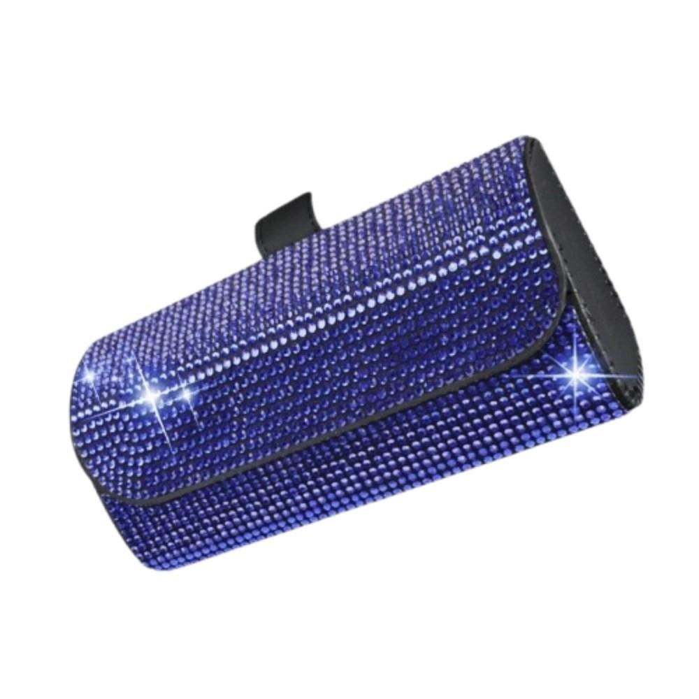 Rhinestone Sun Visor Glasses Case Bling Sunglasses Storage Box Car Eyeglasses Holder  Driving