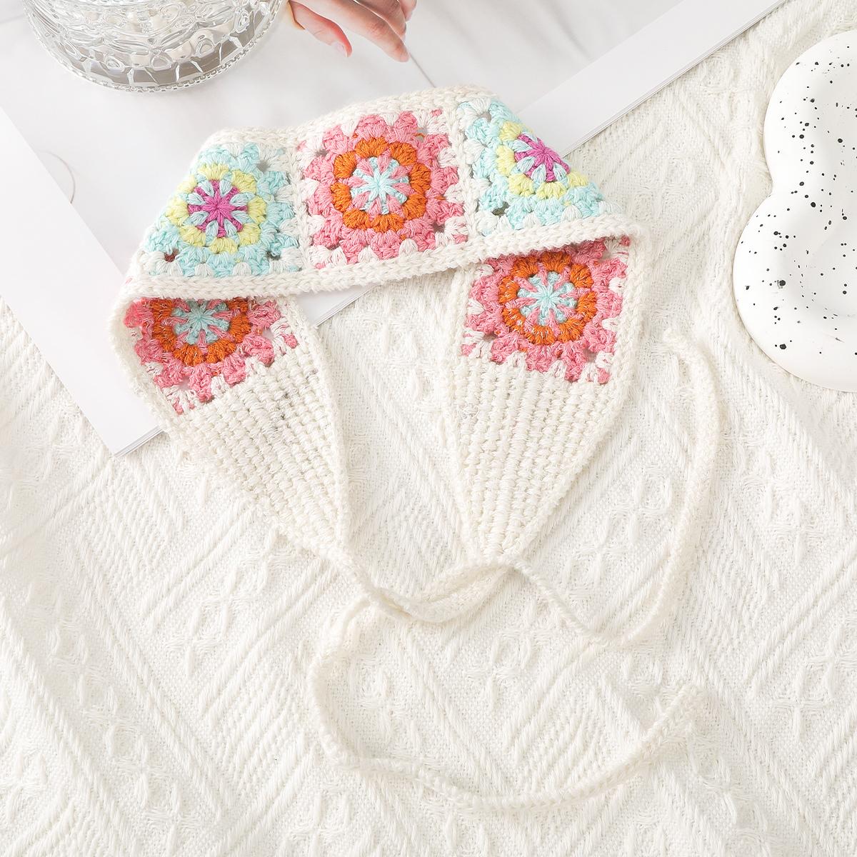 

Белый вязаный крючком цветок тюрбан шарф обертывания женский ретро повязка на голову повязка для волос головной платок мода путешествия фото повязка на голову аксессуары для волос 1pcs