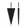 24 Bone Fiber Lotus Bone Wooden Handle Umbrella Men's High-grade Business Thickened Strong  Straight Long Handle Umbrella