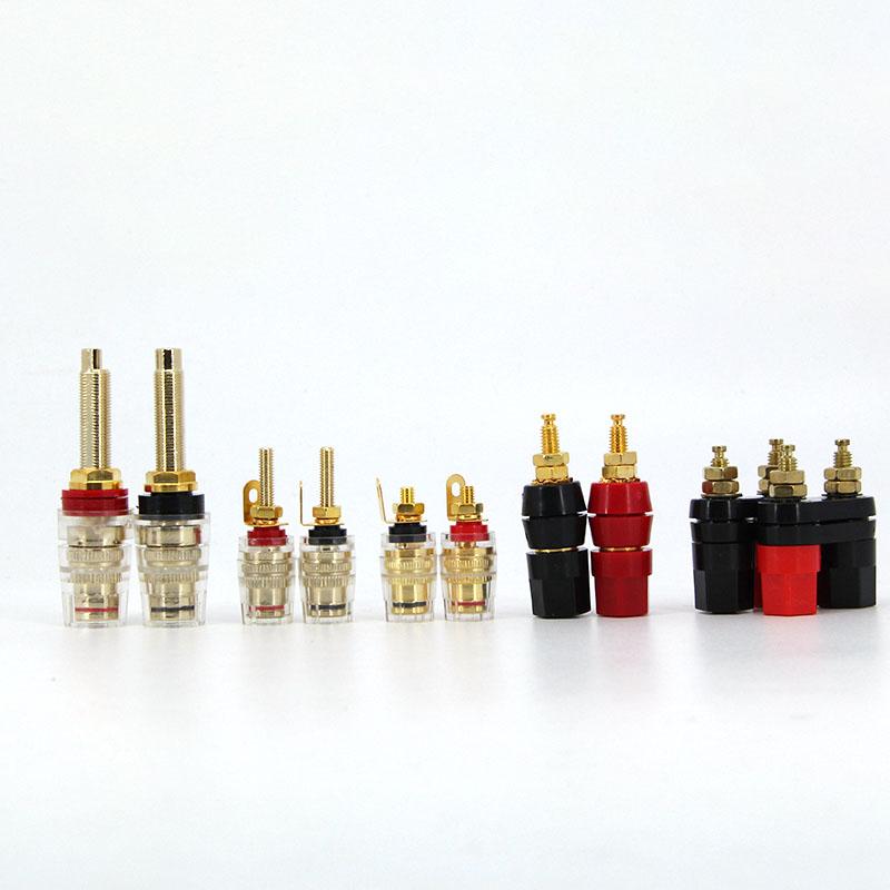 5 types red black Terminal Amplifier Speaker Brass Gold Plated 4mm Banana jack Plug Audio Socket Binding Post Power Connector
