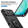 For iPhone 17 Pro Max Case Military Grade Ring Kickstand PC+TPU Phone Cover