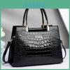 Chic Midi Sized Crocodile Textured Shoulder Bag Perfect For Daily Use And Fashionable Outfits