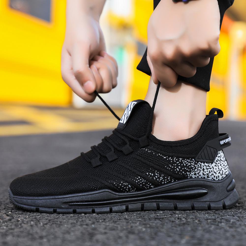 Men's shoes spring breathable thin mesh shoes lightweight fly-woven men's shoes student casual sports shoes