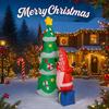 5.91FT Christmas Inflatable Toy Xmas Tree Gnome With LED Light Decoration for Yard Lawn Home Party Xmas Supplies Ornaments Gifts