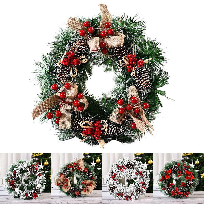 Beautifully Crafted Christmas Wreath Featuring Pine Cones And Elegant White Accents For Your Home