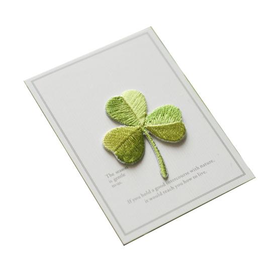 Yousheng Four-Leaf Clover Embroidered Applique, Irish Shamrock Patch, Iron-on Sew-on Applique for Clothes Bags Hats Decoration Repairing