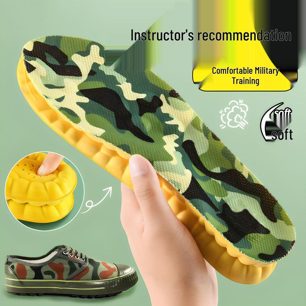 Military Training Comfort Insoles – Soft, Breathable, Odor-Resistant for Men & Women. Perfect for Summer Sports with Step-On Comfort.