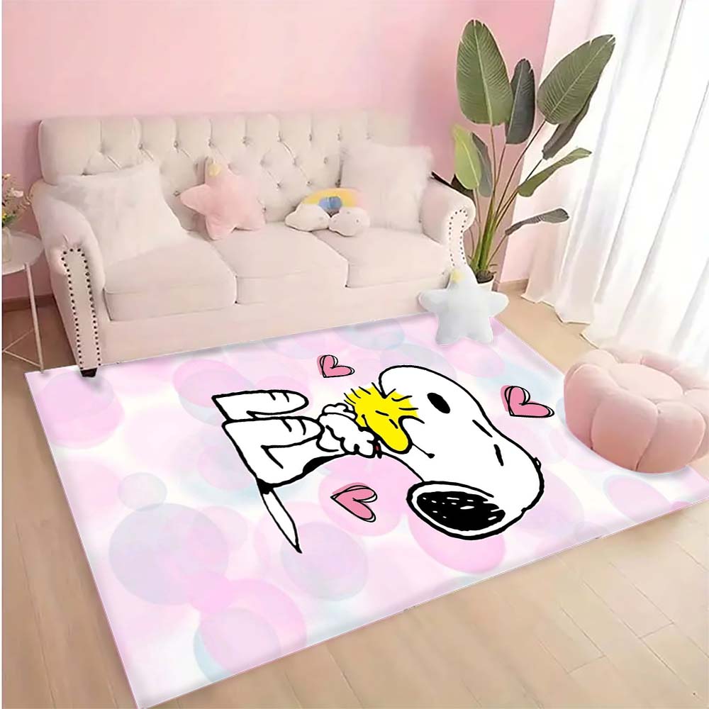 Snoopy Cartoon Print Rug Mat, Decorative Rug for Home, Bedroom, Bedside, Doormat, Bathroom Mat, Gift for Friends and Family.