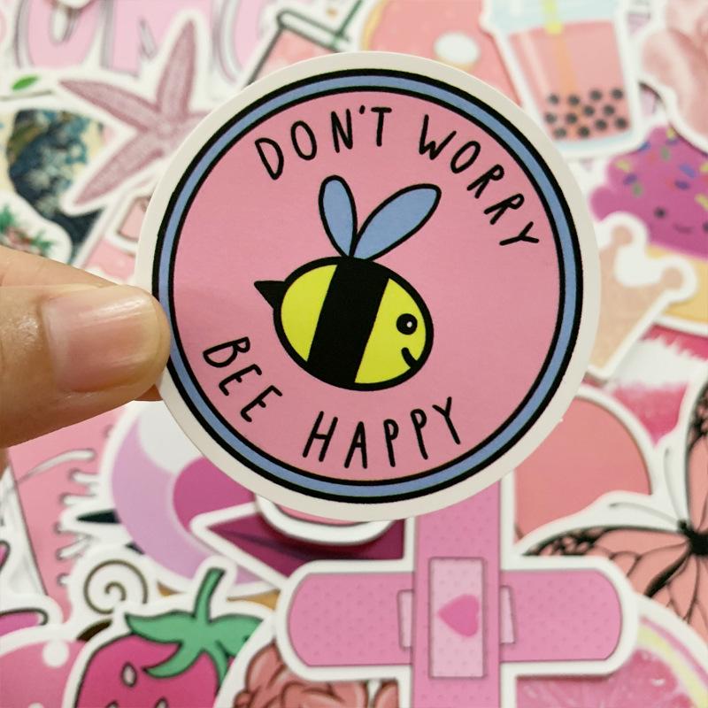 100 VSCO Style Pink Girl Non-infringement Suitcase Stickers Waterproof Graffiti Travel Case Stickers