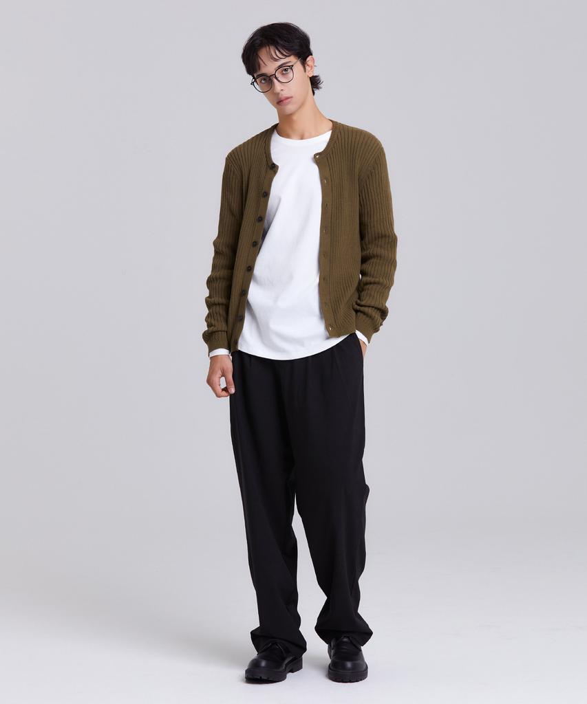 Dibeullu Tailored Crew Neck Long Sleeve Off-White
