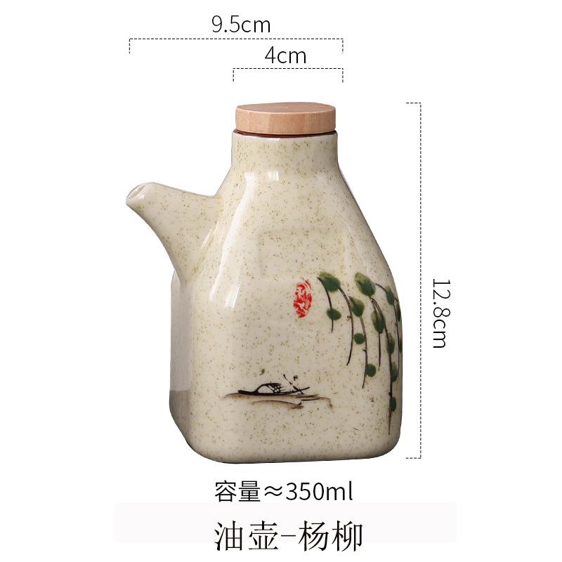 Sauce Keramik Japanischer Essigspender Keramik Sojasaucenspender Kochöl Mini Olivenöl- und Essigspender Flasche
