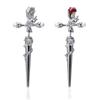 Retro Dark Gothic Punk Rose Cross Thorn Earring Unisex Piercing Ear Needle Earstuds Fashion Jewelry Accessorie
