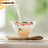 4pc/set Ice Seed Jade Porcelain Teacup Hand-painted Peach Cup Dehua White Hat Cup Ceramic Master Cup Tea Pair Set Tea Gift Box