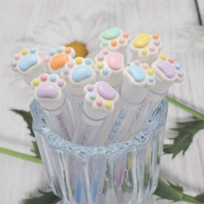 Cartoon Cat Paw Eyelash Brush Tube Disposable Mascara Wands Tube Reusable Lash Spoolies Brush Dustproof Cleaner Storage Tubes