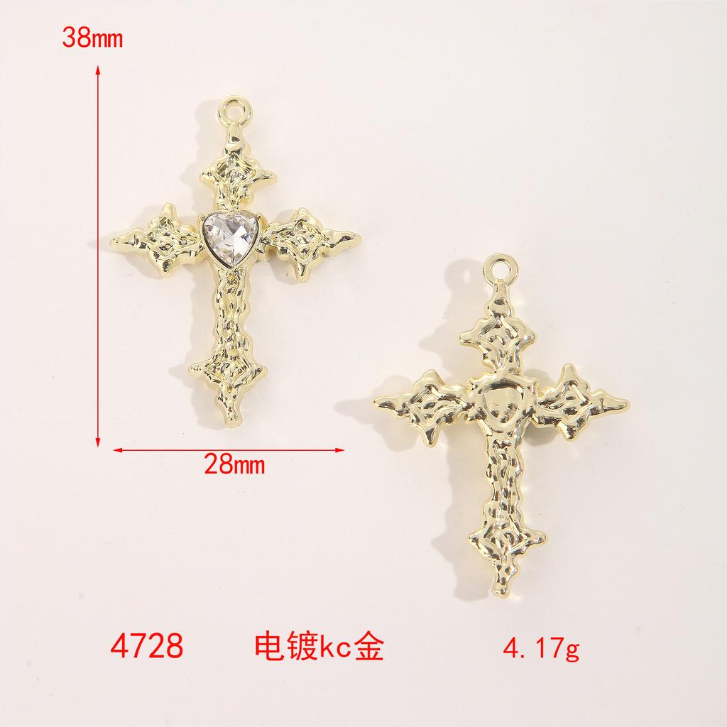 Love Starlight Inlaid Cross Crowe Heart Pendant Cool Spice Girl Diy Bracelet Necklace Ear Jewelry Material Accessories