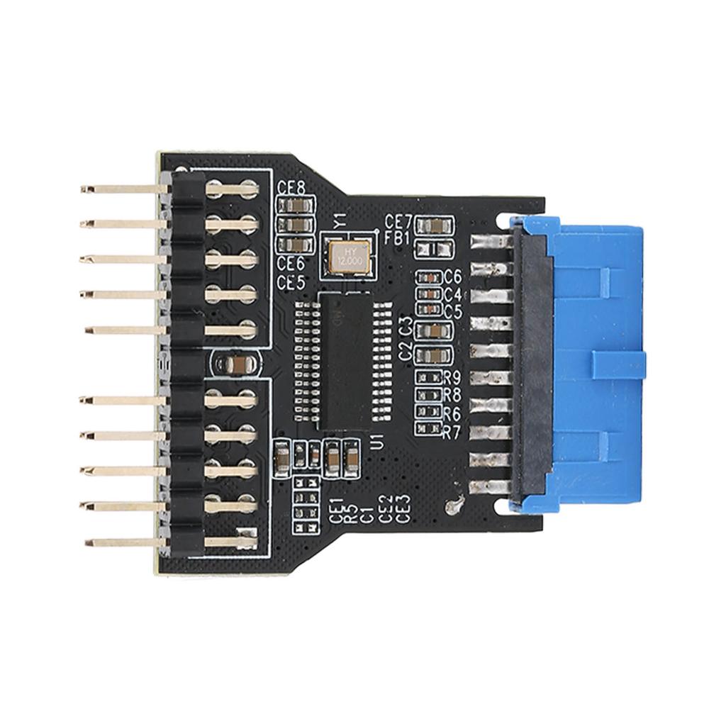 USB 3.0 19pin Adapter To Dual 9Pin Adapter Black PCB Metal Plastic 480Mbps USB 3.0 Female Header Splitter for Win