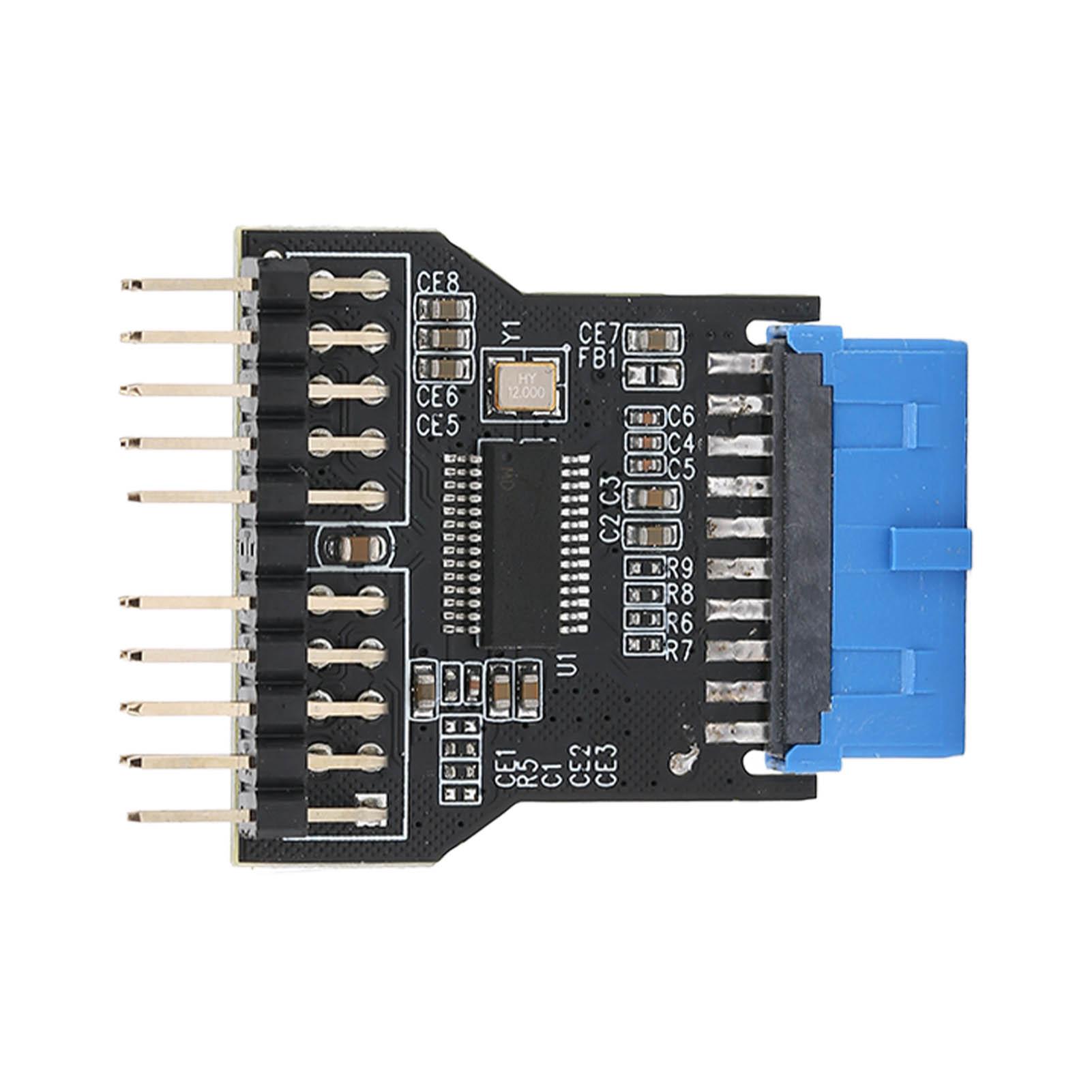 

Адаптер USB 3.0 19pin на двойной 9pin Адаптер Черный PCB Металл Пластик 480 Мбит/с Разветвитель для разъема USB 3.0 (мама) для Win