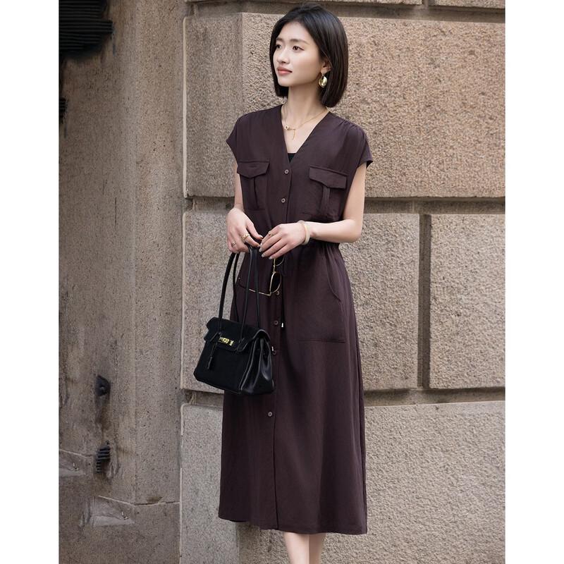 Elegant V-Neck Cap Sleeve Summer Dress