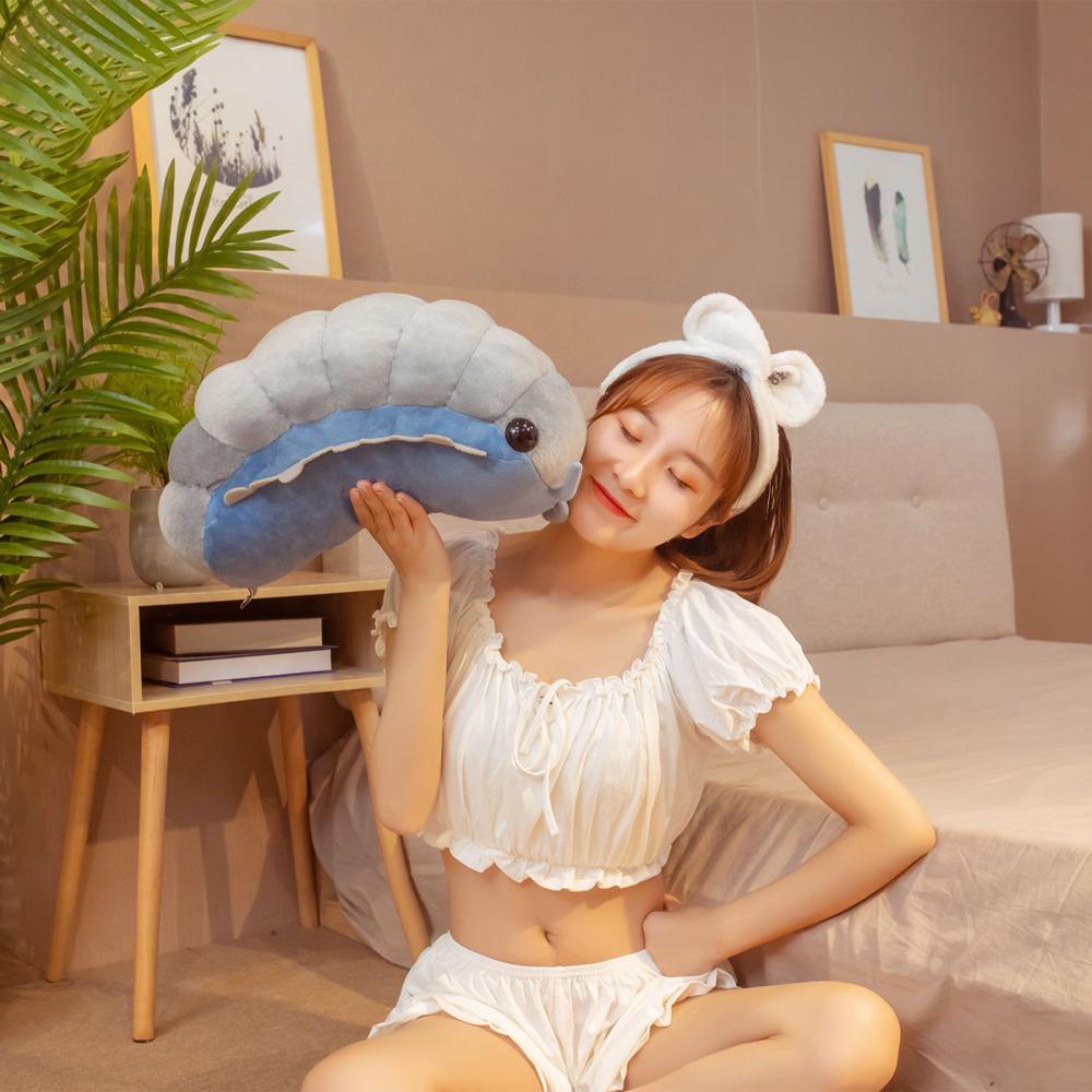 Ins Hot Creative Simulation Insect Plush Toys Soft Cartoon Isopod Nap Pillow Back Cushion Birthday Gifts Doll for Kids Girls